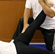 PNFストレッチの様子